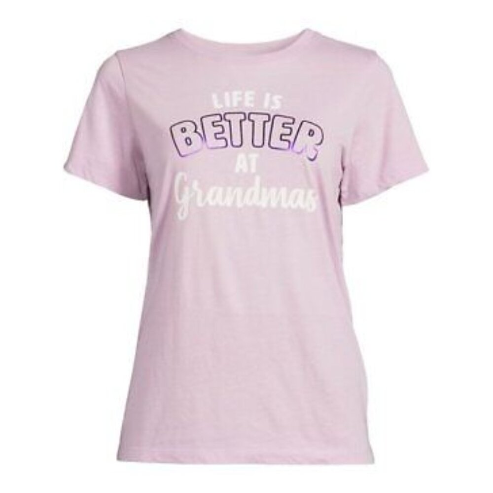 Way To Celebrate Women's Shirt Small Purple Short Sleeve Crew Neck Graphic Tee